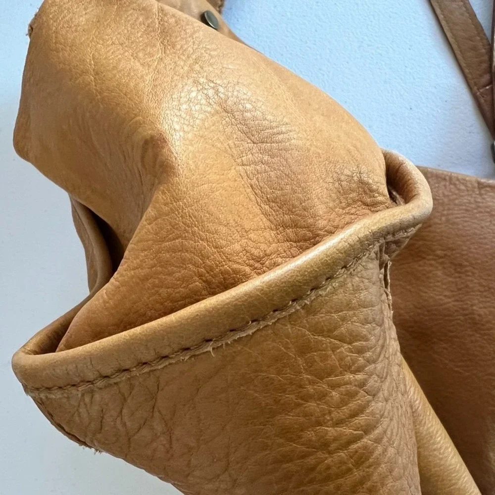 American Leather Co. Lenox Triple Entry Satchel Cafe Latte Tan Purse Handbag